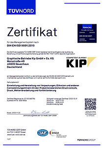DIN ISO Zertifikat Kip 2026