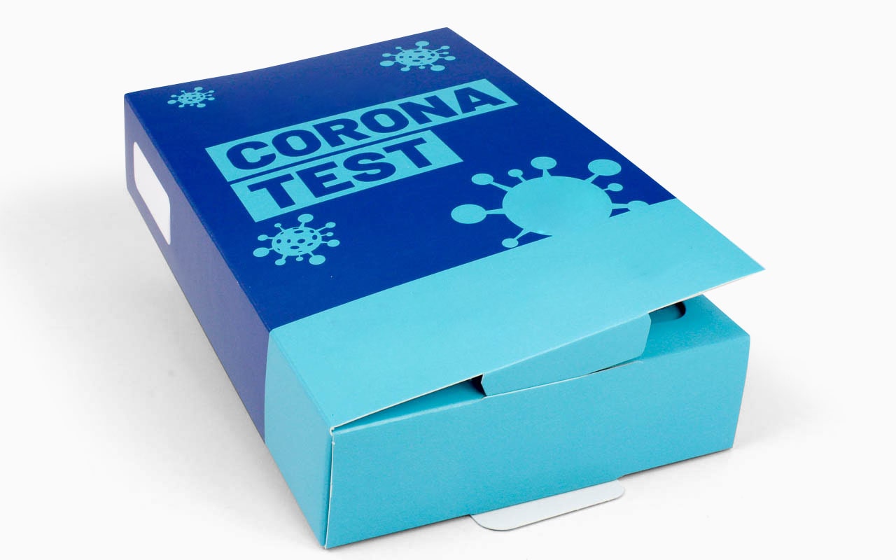 Corona Test Verpackung / Schachtel bedruckt