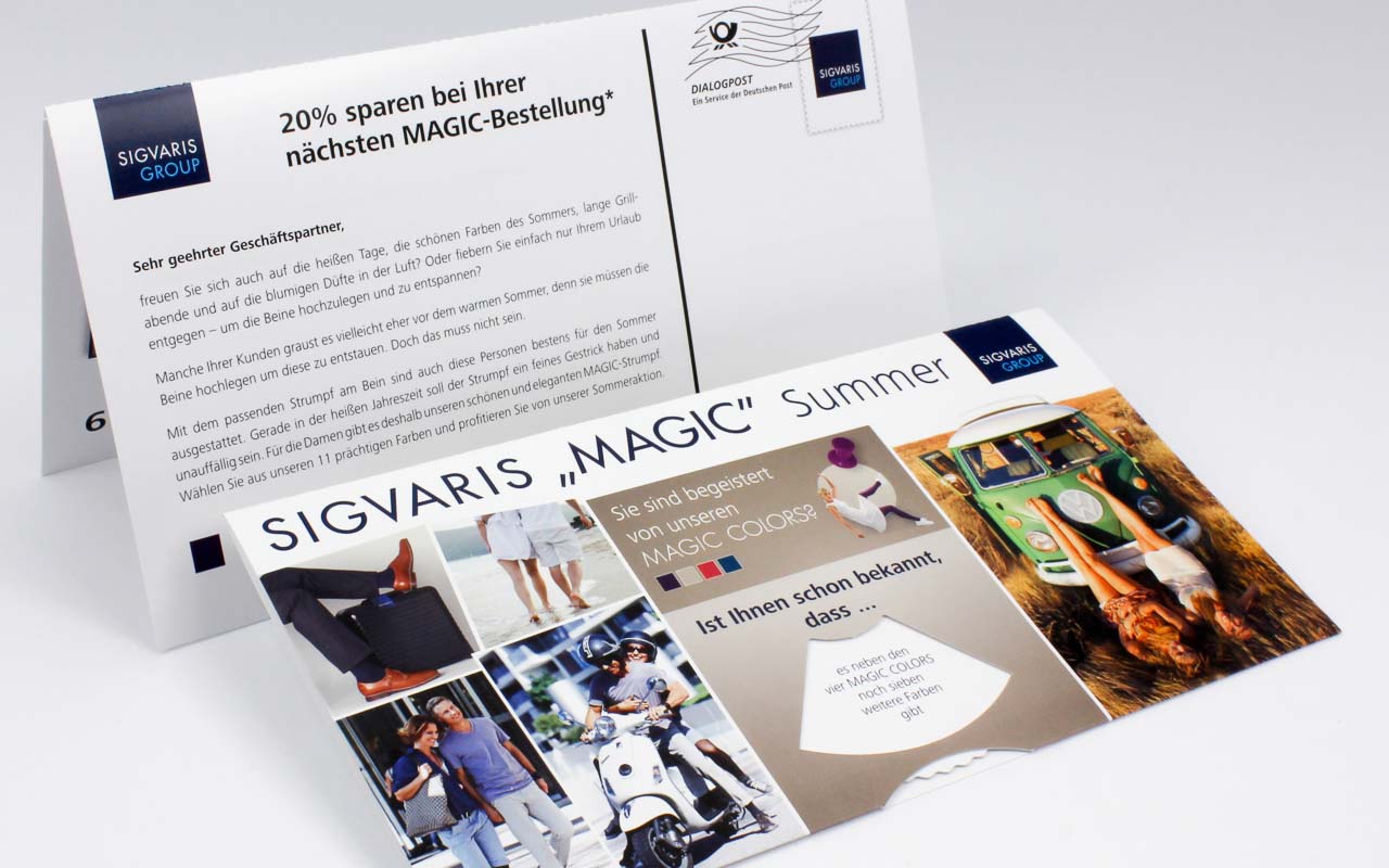 4-Seiter Mailing mit integrierter Drehscheibe + PAL 4-Seiter Mailing mit integrierter Drehscheibe + PAL