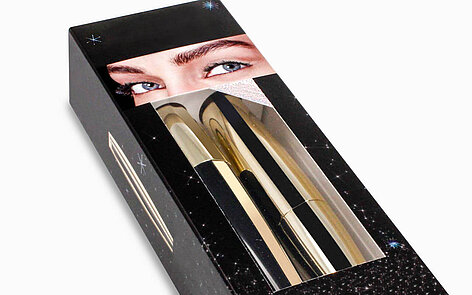 Faltschachtel mit Sichtfenster für Mascara