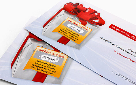 Mailing mit Rubbelfeldern