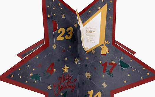 Sternadventskalender mit 24 Türchen