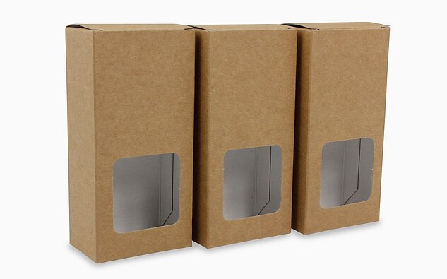 Naturverpackung mit ausgestanztem Sichtfenster