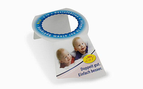 Flaschenaufstecker mit zwei Werbeflächen