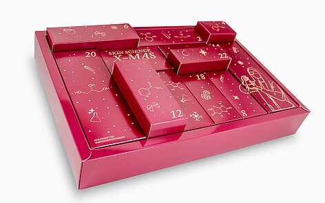 Adventskalender mit 12 Falschachteln