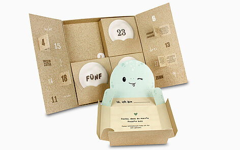 Spezial Adventskalender mit 4 Faltschachteln und 24 x Türchen zu öffnen