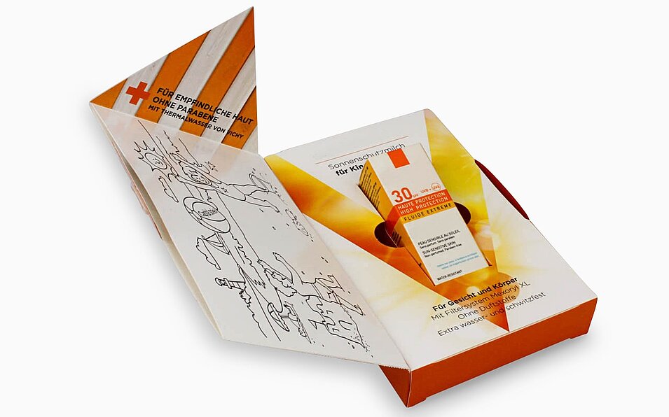 Klappdeckelschachtel mit Kartoneinsatz