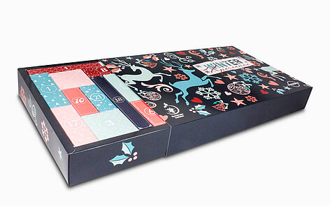 Druckerei XXL Adventskalender mit Schuber / Banderole