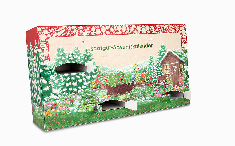 Adventskalender mit Fächern aus Karton