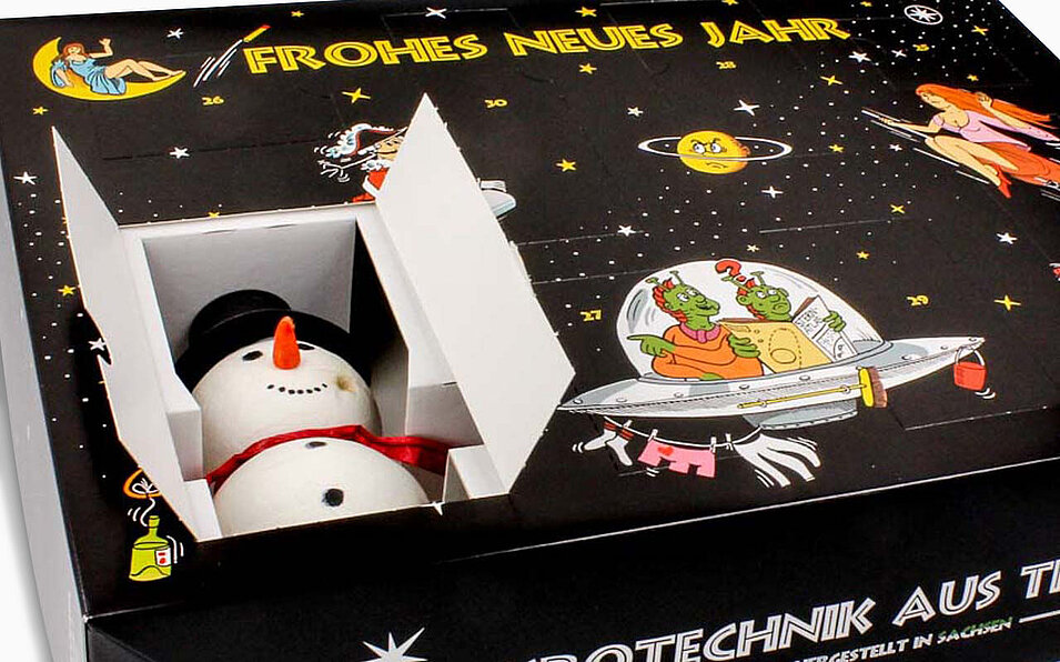 Adventskalender mit Wellpappeinsatz