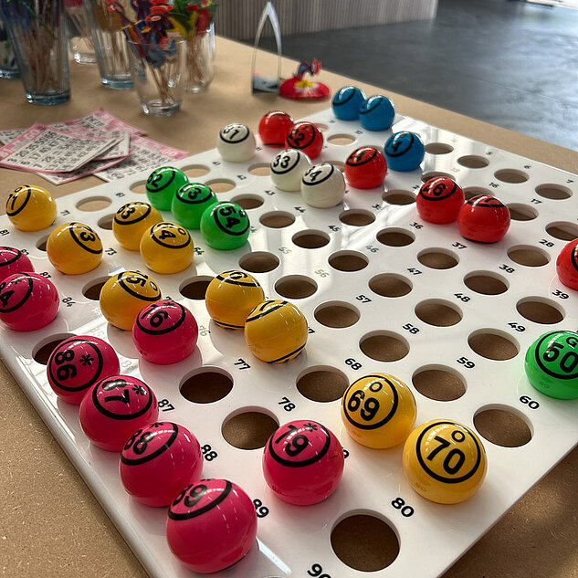 Die gezogenen Bingo-Kugeln in der Übersicht Die gezogenen Bingo-Kugeln in der Übersicht