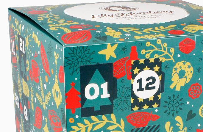 Adventskalender-Würfel für Schokoriegel