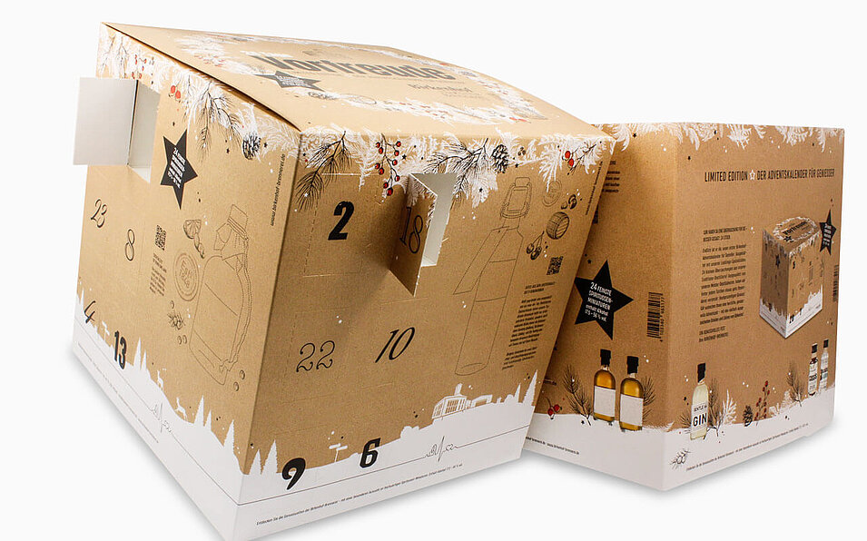 Adventskalenderwürfel mit 24 gleich großen Fächern