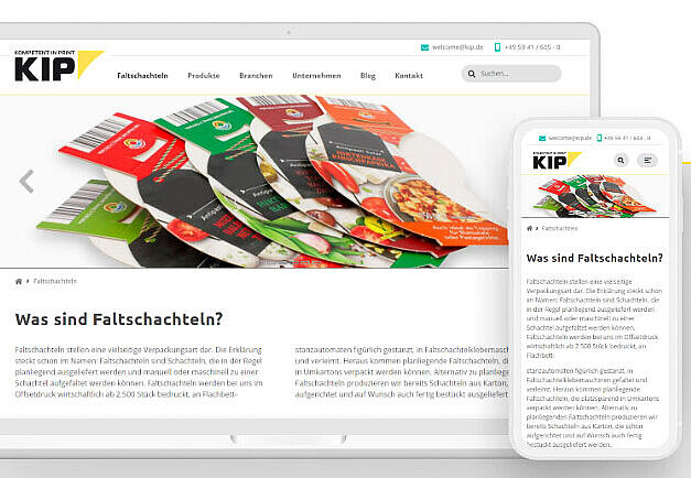 Neue Website | Graphische Betriebe Kip