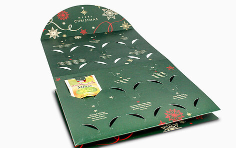 gestanzter Adventskalender für Teebeutel