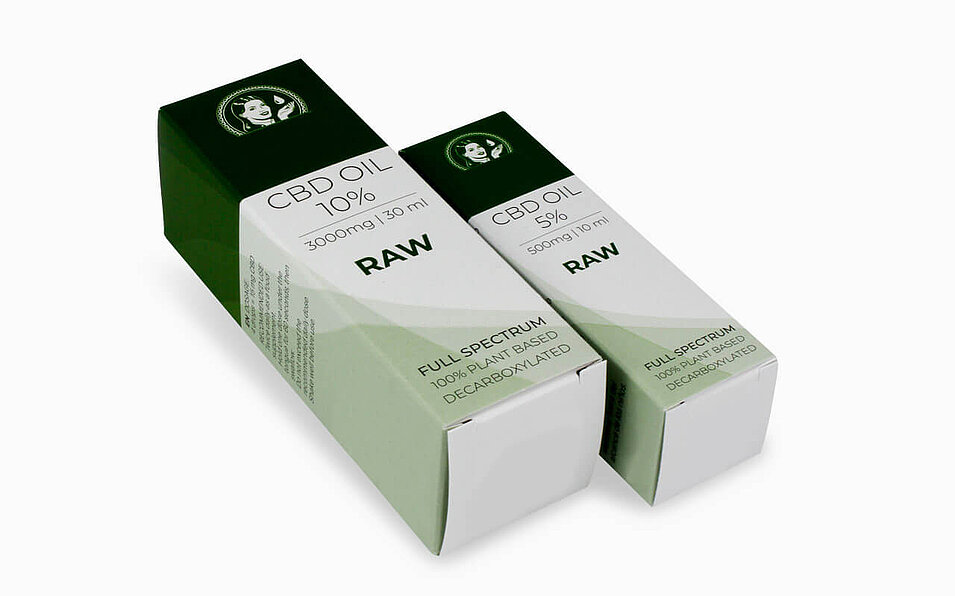 Bedruckte Schachtel für CBD RAW Öl