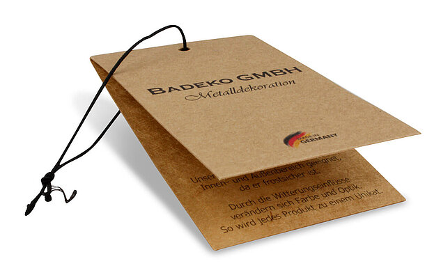 Klappetiketten für Badartikel