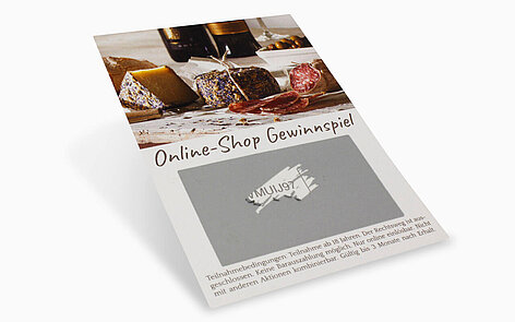 Rubbelkarten für Online-Shop Gewinnspiel