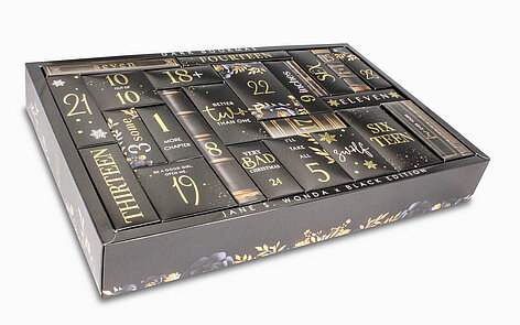 XXL Adventskalender mit Faltschachteln + Heißfolienprägung