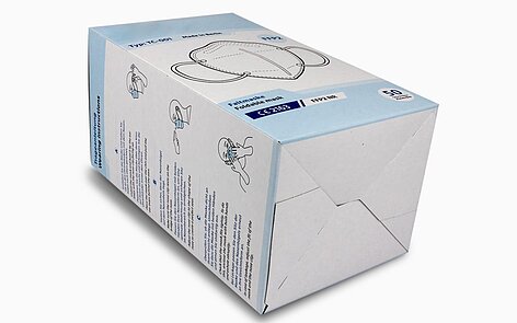 Verpackung / Faltschachtel für FFP2 Masken