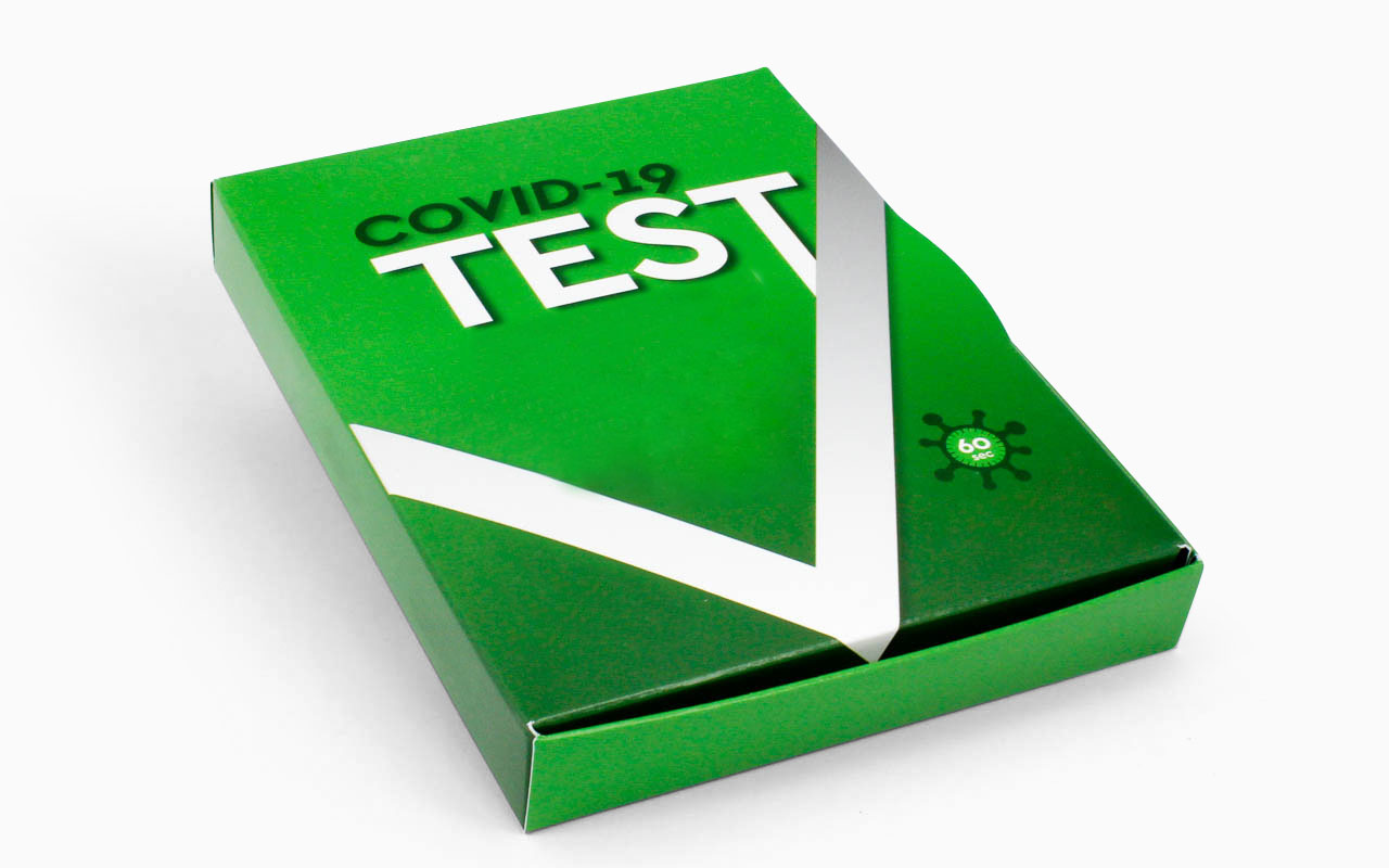 Codiv-19 Verpackung Testkit bedruckt