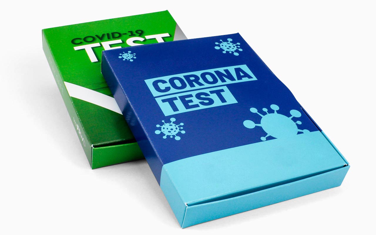 Schachteln als Corona Test Verpackungen