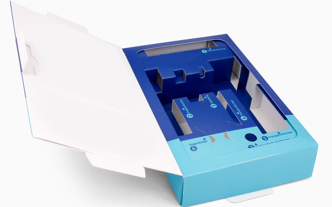 Testverpackung mit individuellem Kartoneinsatz