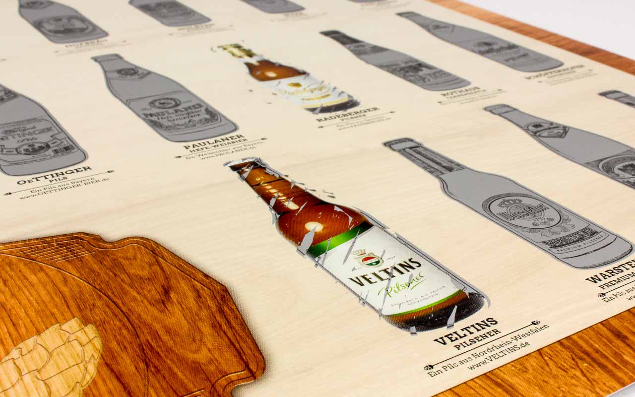 Rubbelposter mit verschiedenen Biersorten