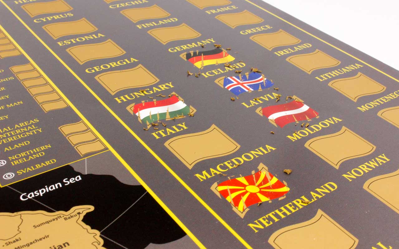 Rubbelposter mit Flaggen verschiedener Länder