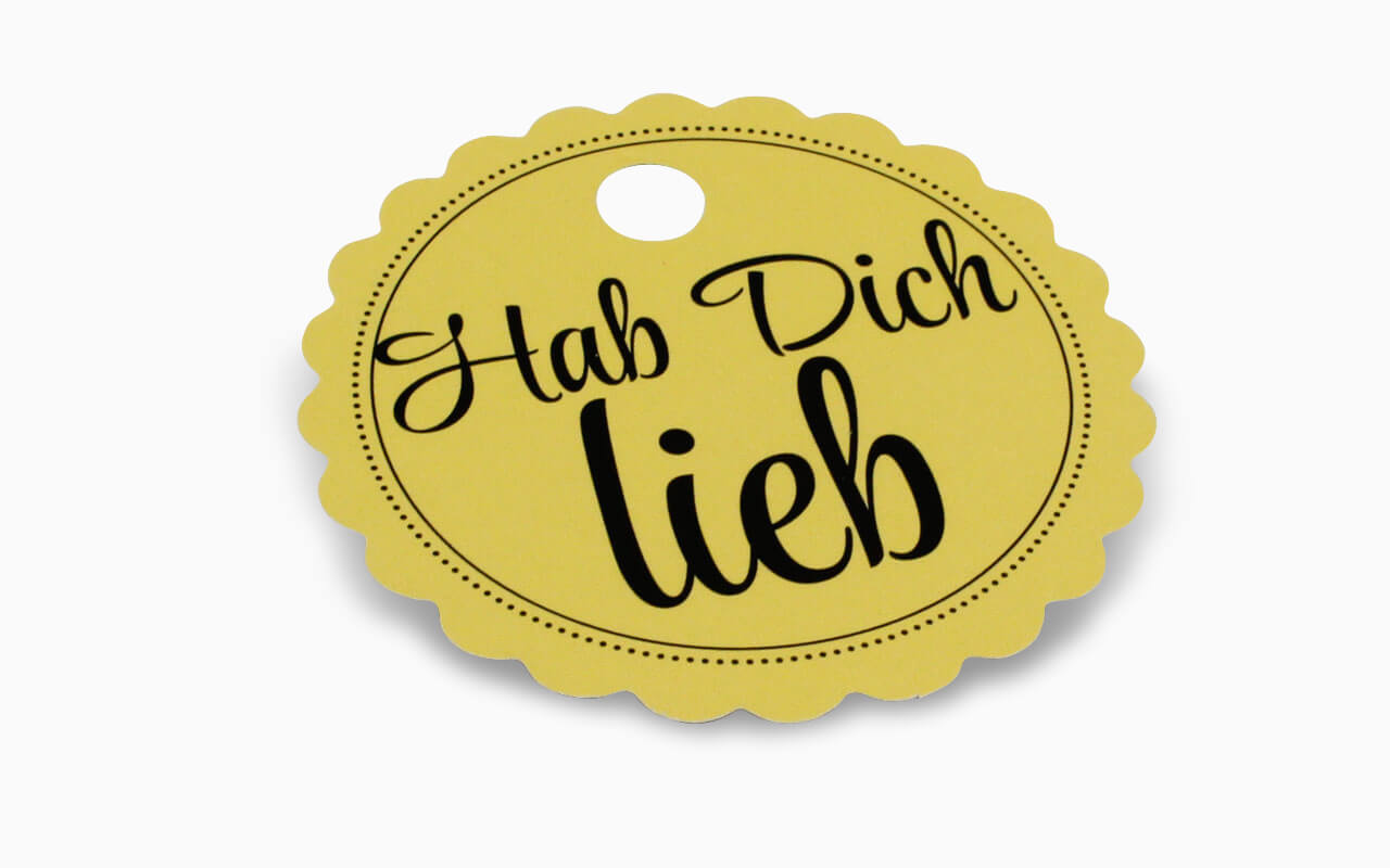Bedruckter Anhänger mit Loch
