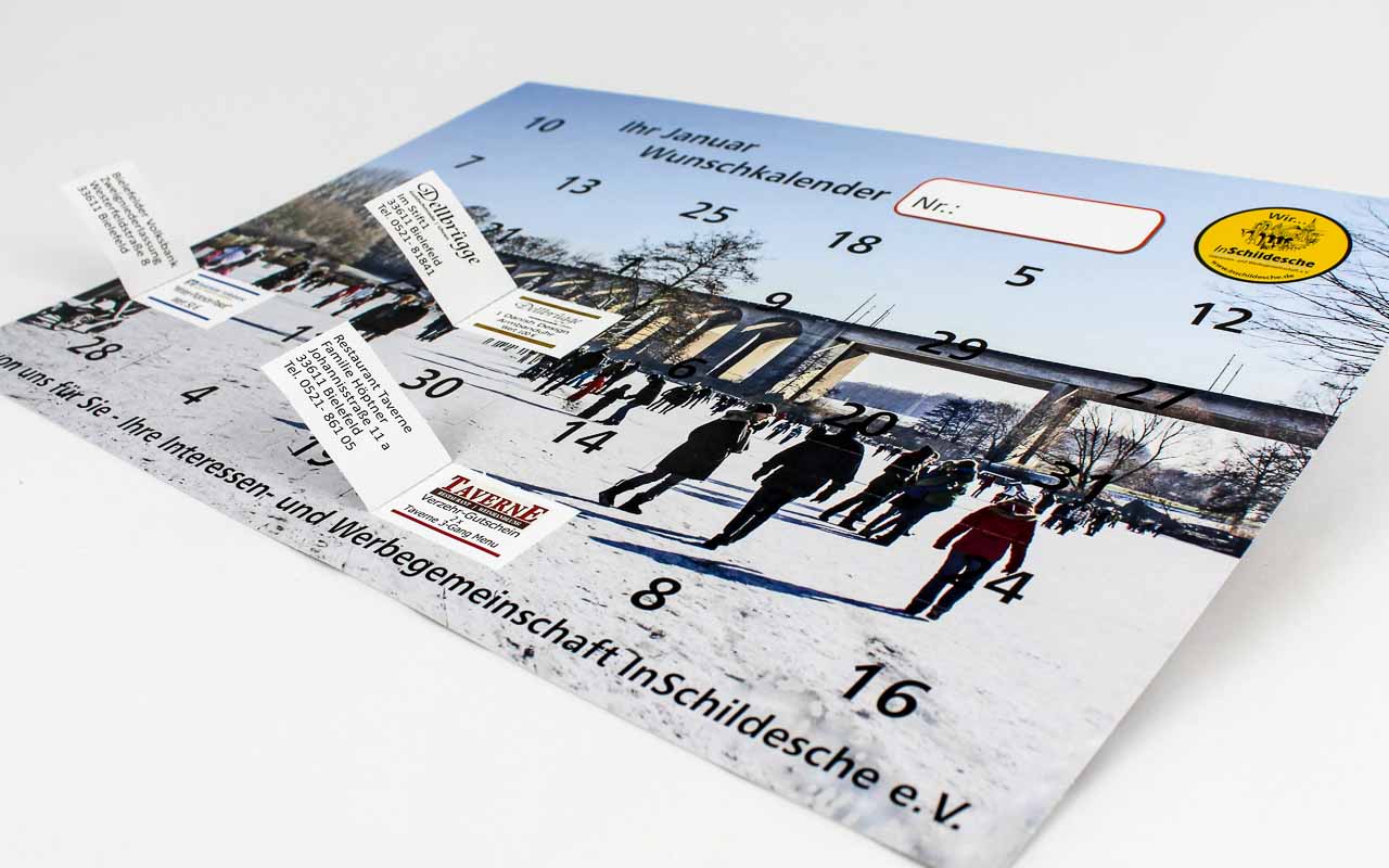 Türchenkalender mit 30 Törchen + Nummer