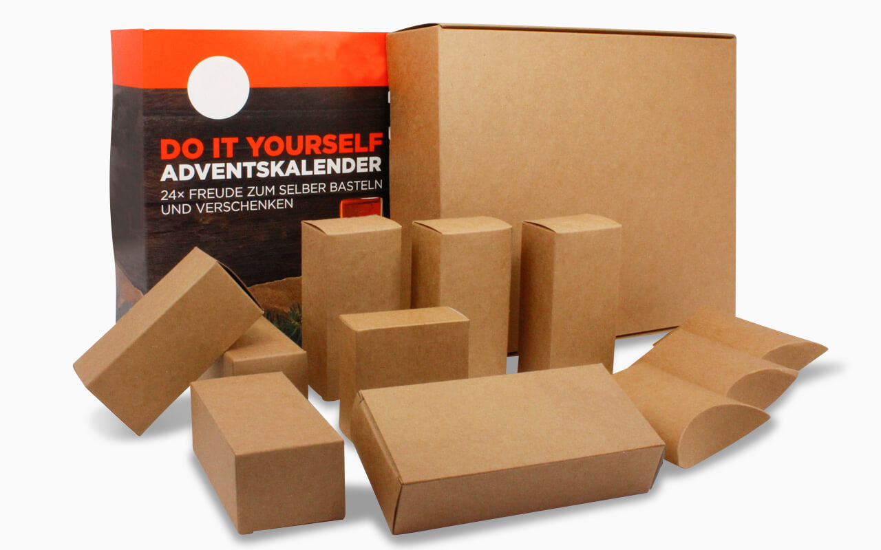 Adventskalender mit 24 einzelnen Faltschachteln zum Selbstbefüllen