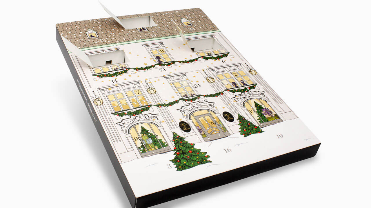 Adventskalender mit Gefache aus Karton