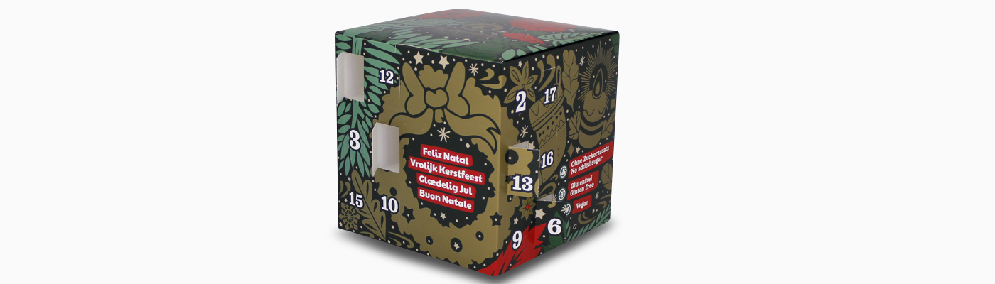 Würfelförmiger Adventskalender 
