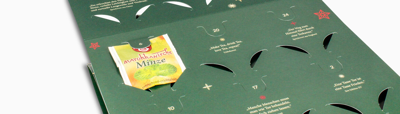 Tee Adventskalender für Teebeutel drucken lassen