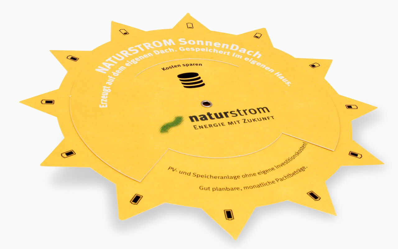 Drehscheibe als Sonne gestanzt