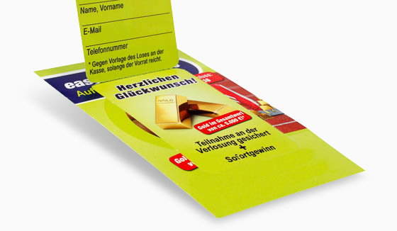 Karte zum Aufreißen im Visitenkartenformat