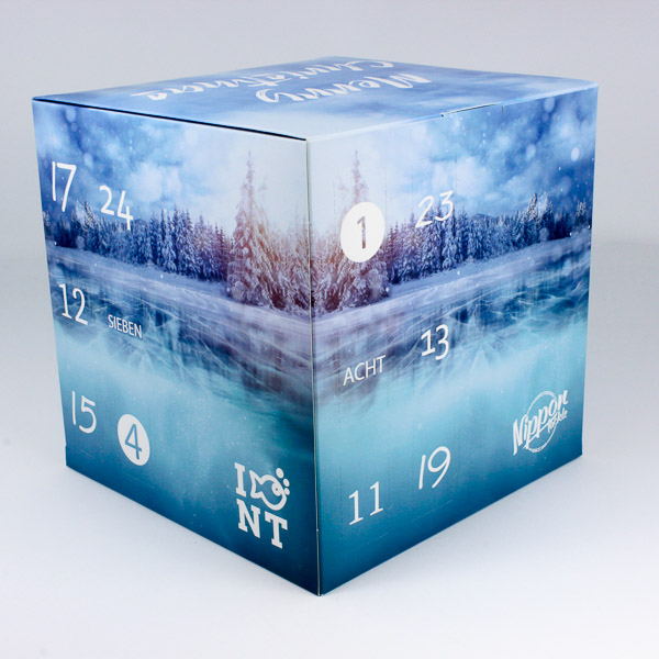 Nachhaltiger Adventskalender als Würfel 
