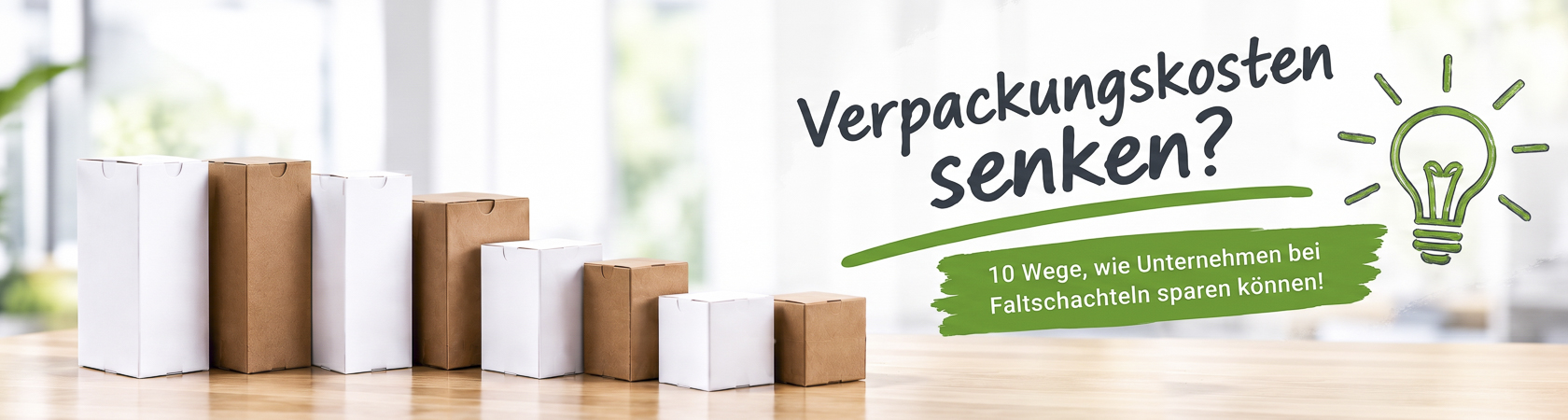 Verpackungskosten bei Faltschachteln senken - Foto KI generiert Verpackungskosten bei Faltschachteln senken - Foto KI generiert