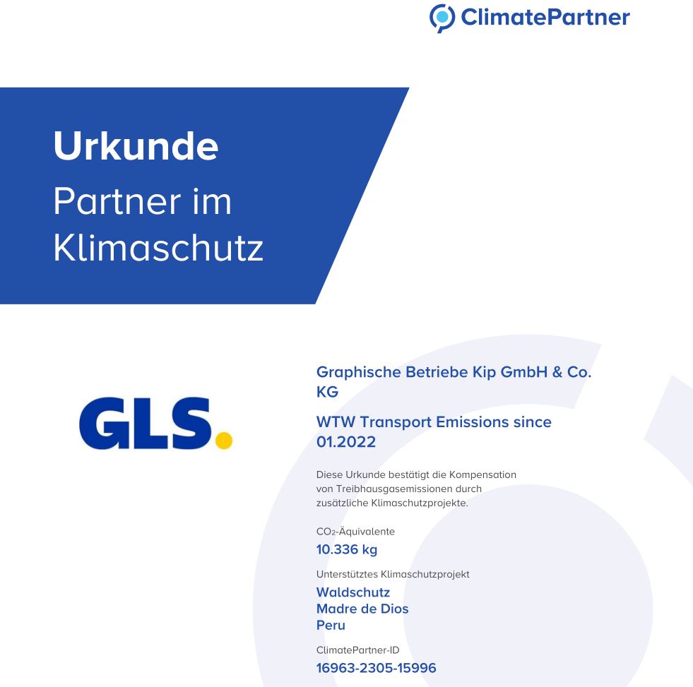 Urkunde - Partner im Klimaschutz Kip